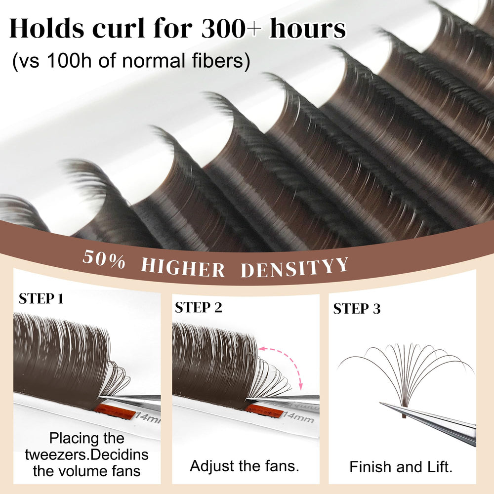 CoMango Easy Fan Lashes 11mm for dramatic but soft flair.