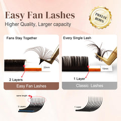 CoMango Easy Fan Lashes 13mm for bold color and volume.