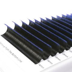 CoMango Blue Ombre lashes with D curl for a natural gradient accent.