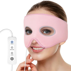 Comfheat sinus relief mask front view shows soft fabric for gentle warmth