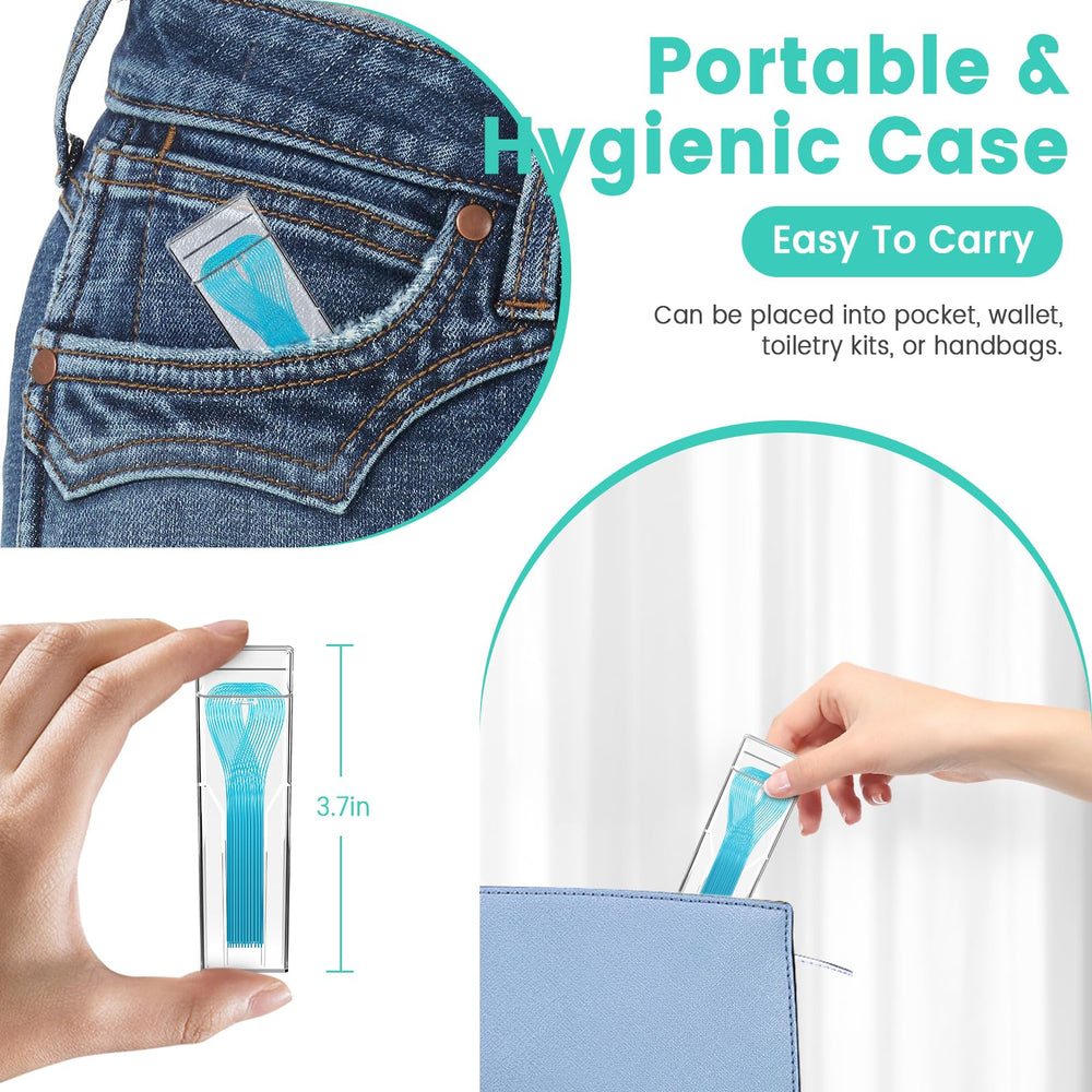 Compact hygienic travel case for floss threaders