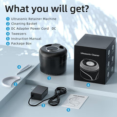 Compact travel-friendly ultrasonic denture cleaner