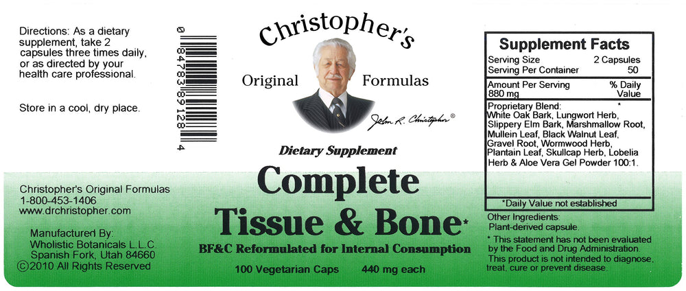 Product packaging for Christopher's Original Formulas Complete Tissue & Bone Formula