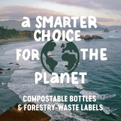 Compostable plant-based bottle with eco-packaging