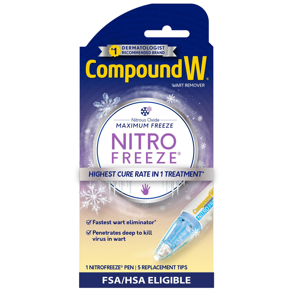 Compound W NitroFreeze wart remover tube dispense shows precise application for fast treatment
