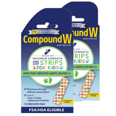 Compound W One Step Strips for Kids design showcases kid friendly packaging for home wart care.