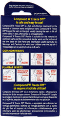 Compound W Wart Remover packaging shows illustrated steps for common and plantar wart treatment.