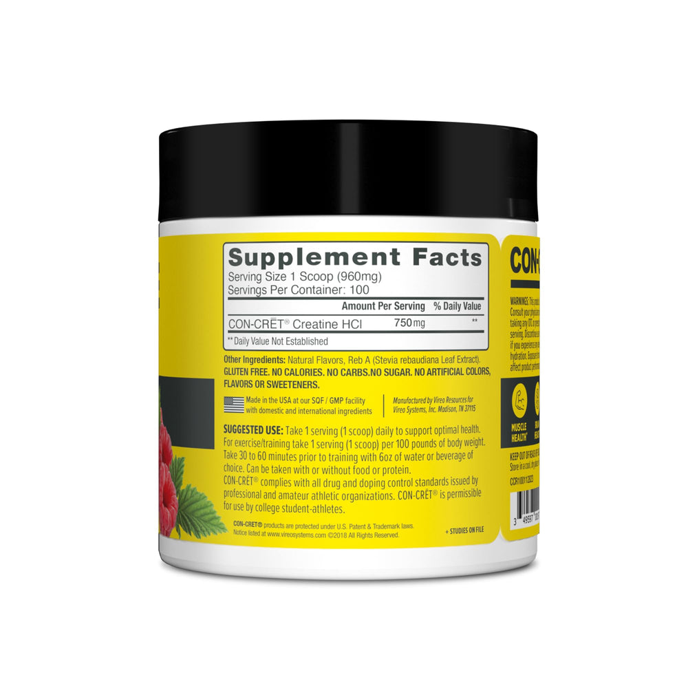 Spoonful of raspberry CON-CRET powder on kitchen counter