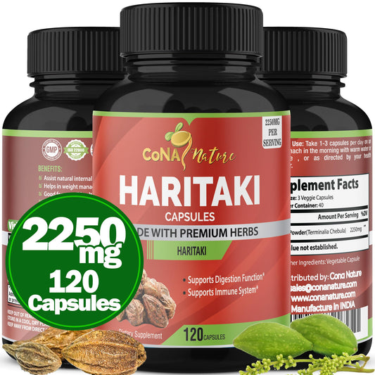 Bottle of Cona Nature Haritaki Capsules 120-count