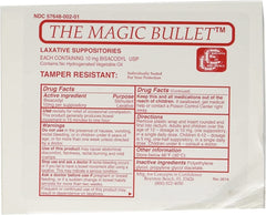 Concepts In Confidence Magic Bullet suppositories package for discreet, fast-acting bowel support