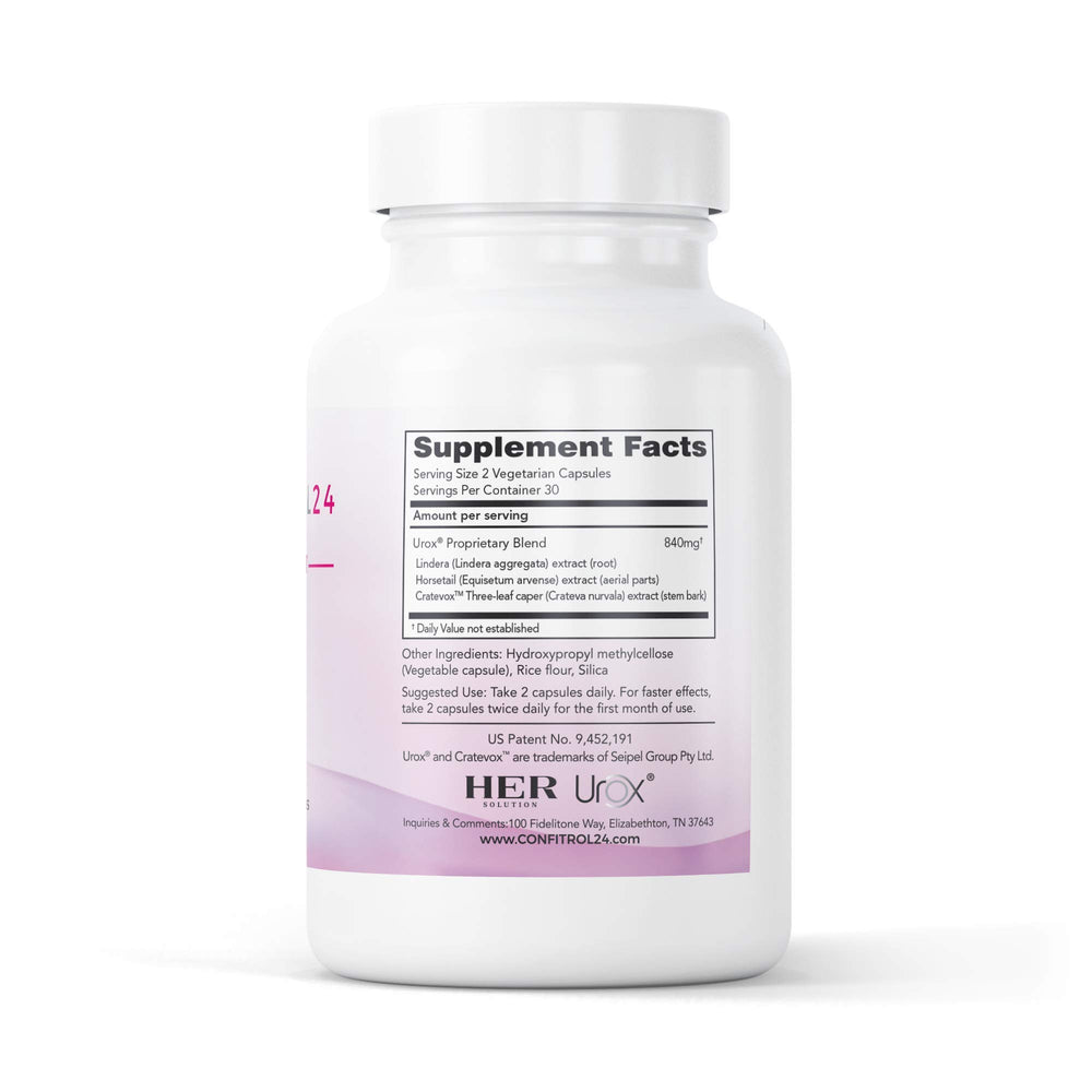 Close-up of Confitrol24 capsules showing natural ingredients