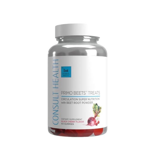 Consult Health Primo Beets Treats Gummies bottle with Black Cherry flavor