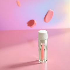 Red silicone plunger used with a contact lens case