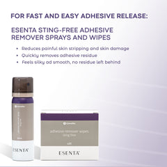 ConvaTec ESENTA latex-free design shown for allergy-conscious skin comfort.