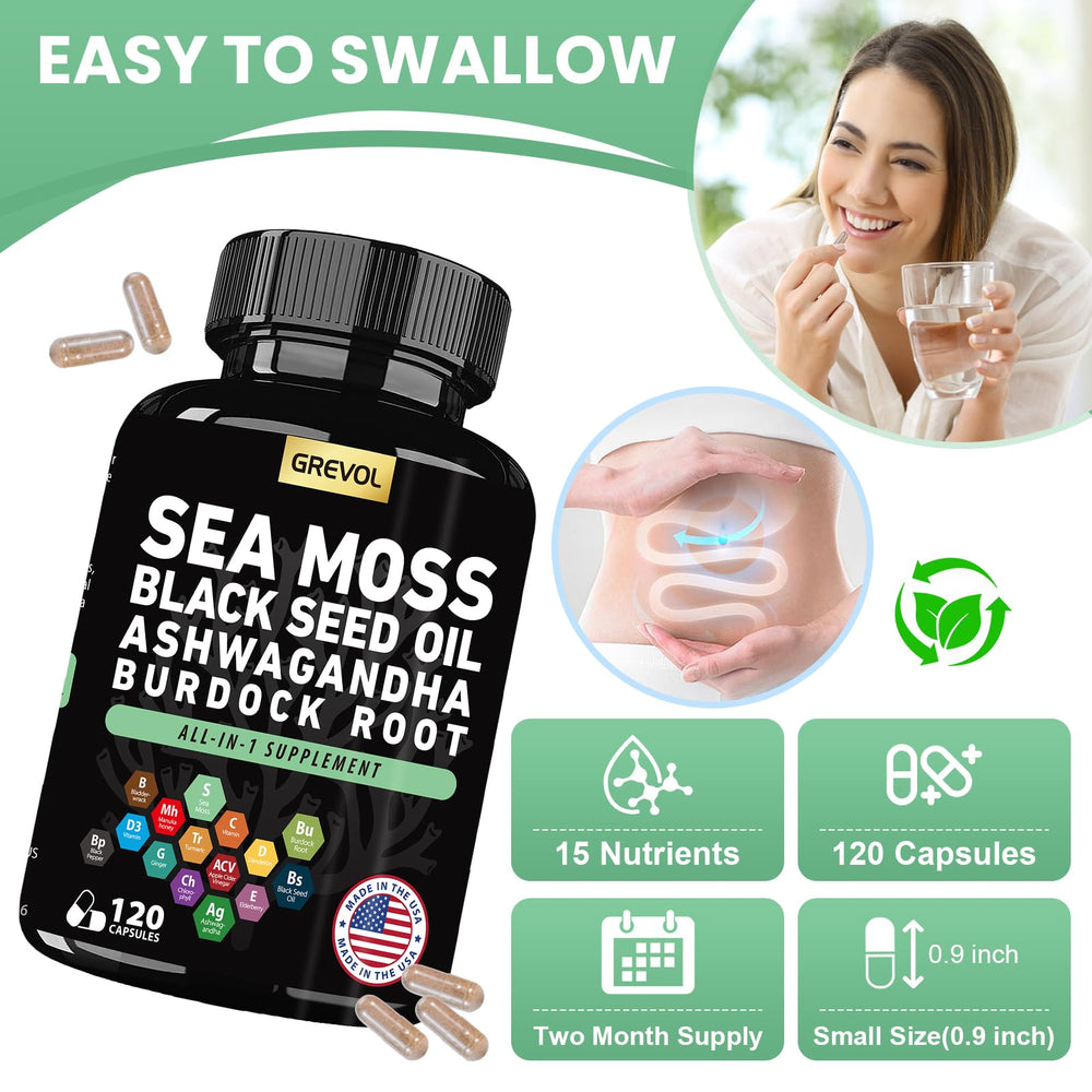 Convenient one-capsule sea moss supplement