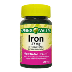 Convergence Spring Valley Iron as Ferrous Sulfate Tablets bottle, 250-count