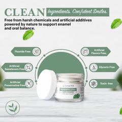 Cool mint flavor tooth powder packaging