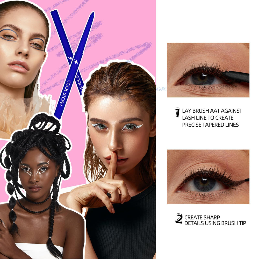 Cool Story precise tip enables sharp eyeliner applications.