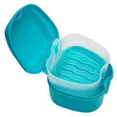 Multifunction denture storage box suitable for retainer, mouth guard, or jewelry