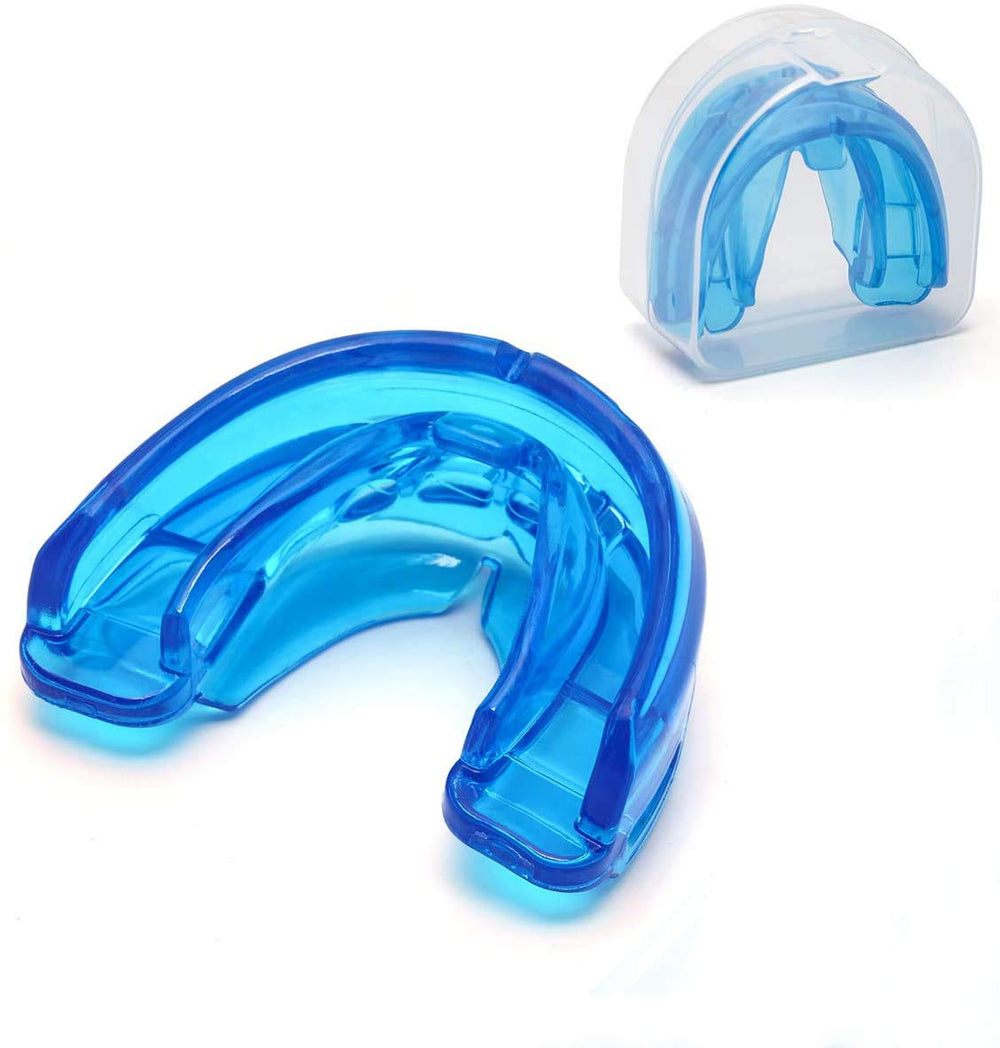 Coolrunner Double Braces Mouth Guard blue front view