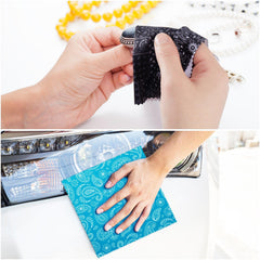 Reusable eyeglasses cleaning cloths in vibrant colors