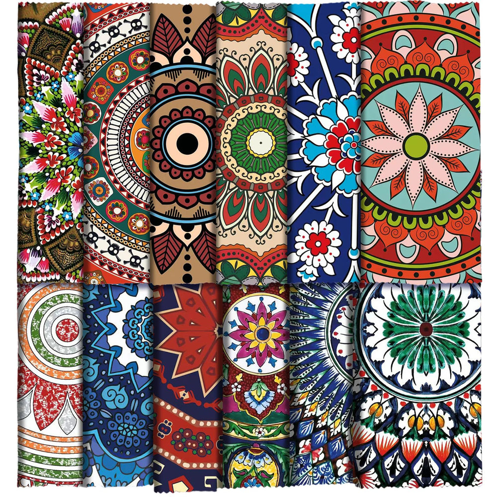 Copkim mandala microfiber cleaning cloths laid flat
