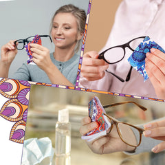 Cleaning glasses and phone screens with microfiber cloth