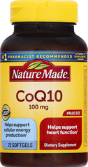 CoQ10 100 mg softgels – 72-count bottle for heart health