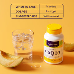 Graphic illustrating heart health benefits of CoQ10
