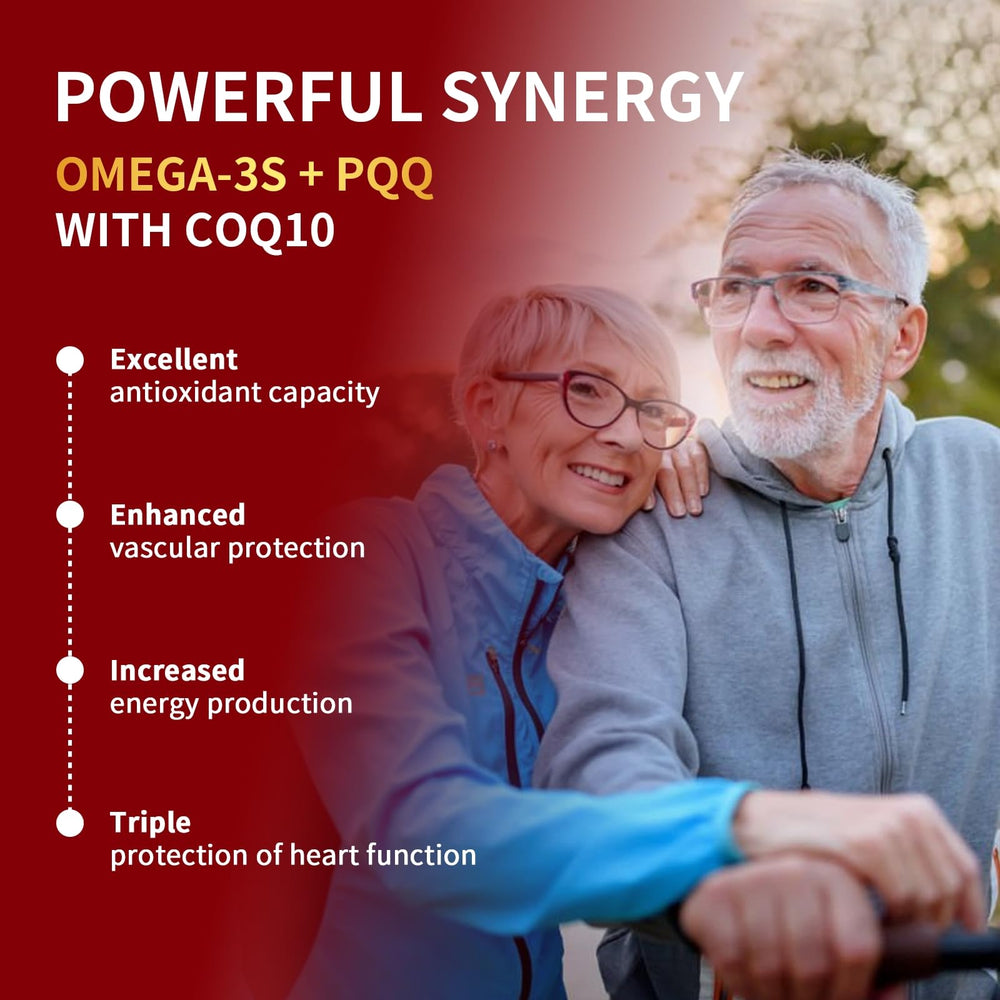 Omega-3 and PQQ components for CoQ10 supplement
