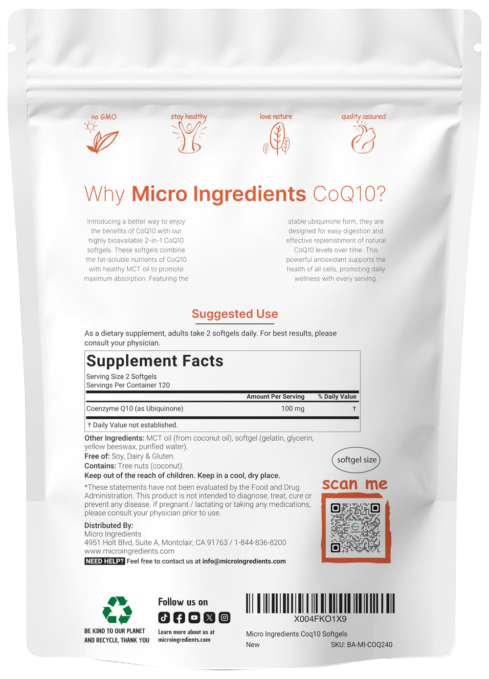 Graphic showing CoQ10 absorption boosted by coconut MCT oil