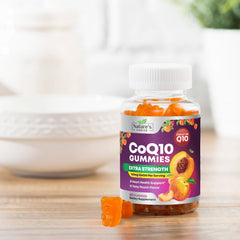 Dietary supplement bottle for CoQ10 gummies