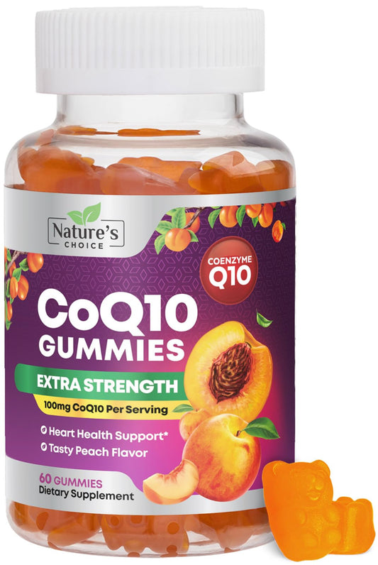 Front view of CoQ10 Gummies container showing 60-count bottle