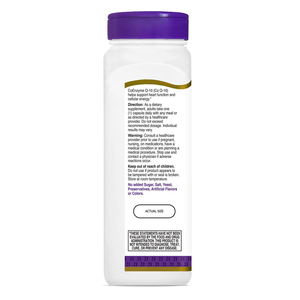 CoQ10 ingredient and label close-up
