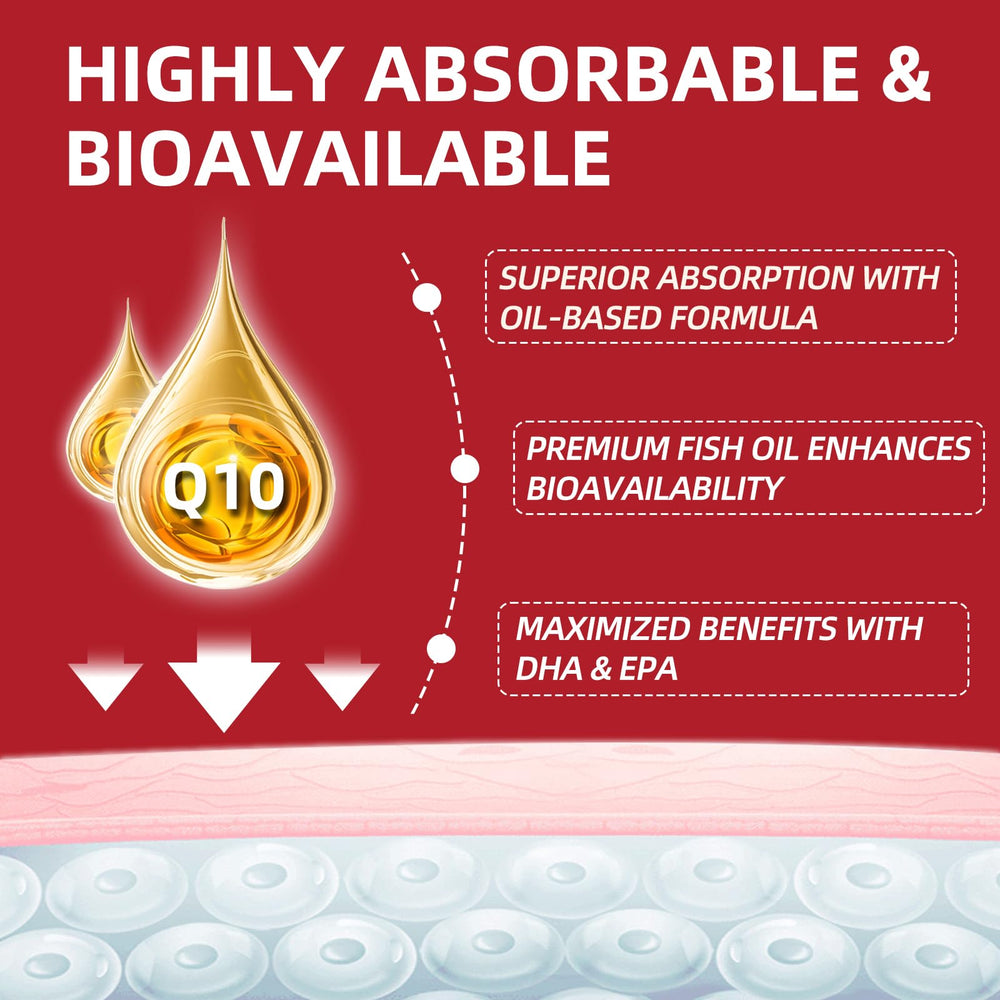 Omega-3 DHA and EPA with CoQ10 support heart and brain