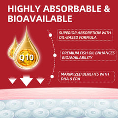 Omega-3 DHA and EPA with CoQ10 support heart and brain
