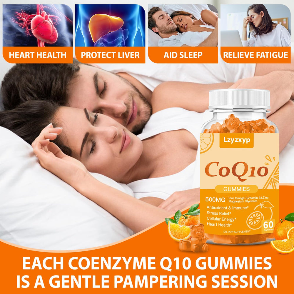 Diagram showing 3X absorption of CoQ10 Oranges Gummies
