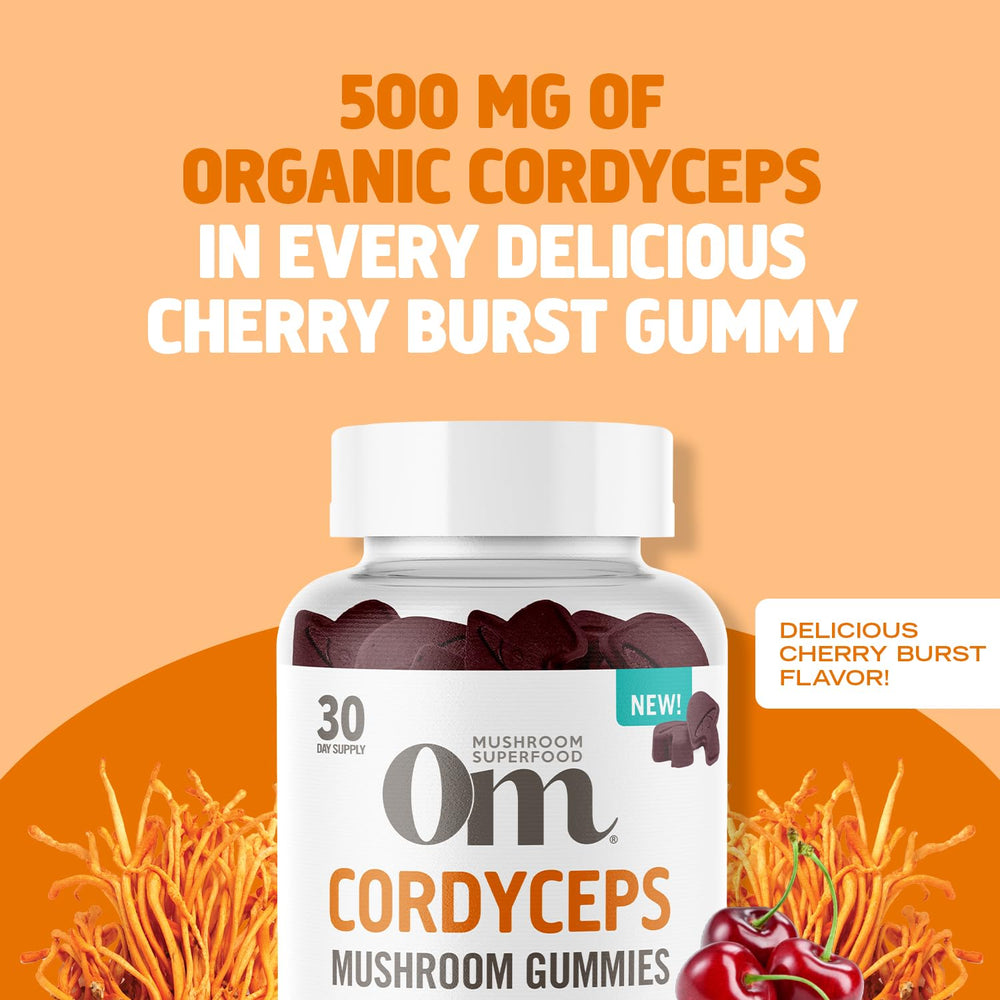 Cherry-flavored Cordyceps gummy