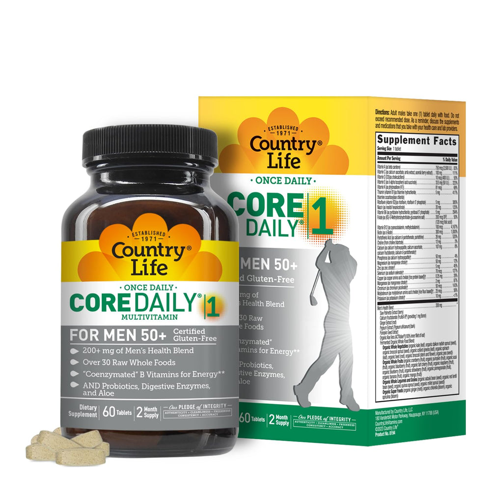 Country Life CORE DAILY-1 Multivitamin for Men 50+ bottle with tablets – hero image
