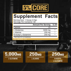 Unflavored Core L-Glutamine 5000 packaging