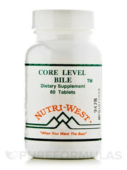 Close-up of Core Level Bile bottle label