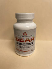 Close-up of SEAR bottle showing the product label and capsules.