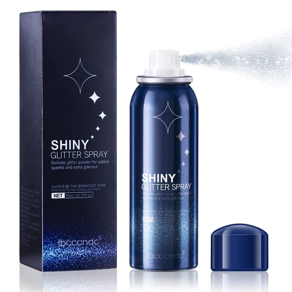 Corleone glitter spray for hair adds radiant shine to strands.