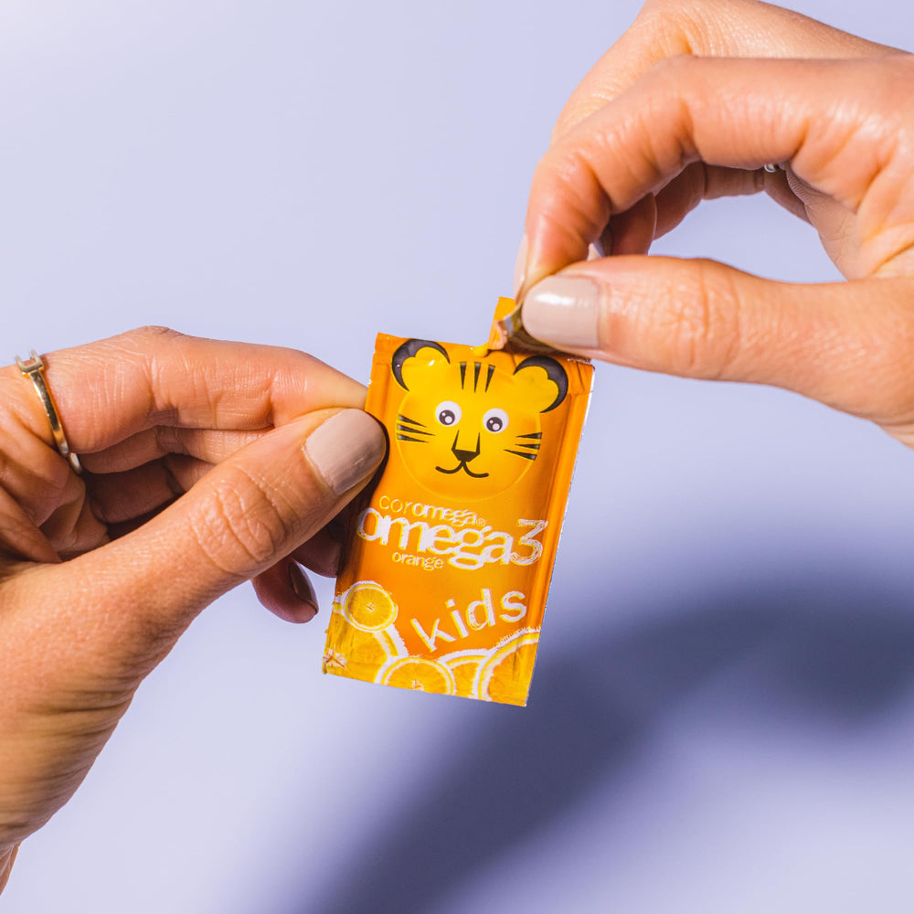 Box of 120 squeeze packets for kids omega-3