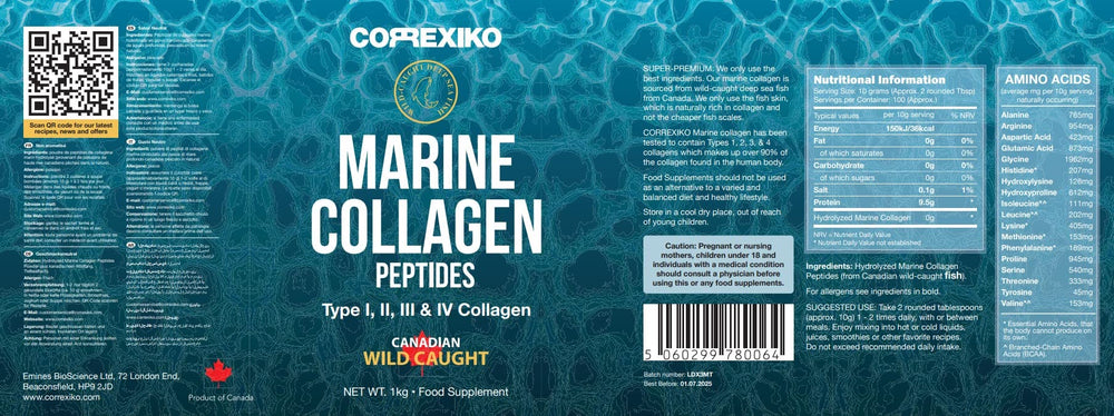 Correxiko brand packaging and founder note by a British medical doctor