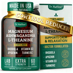 CortiRest bottle featuring KSM-66 Ashwagandha blend