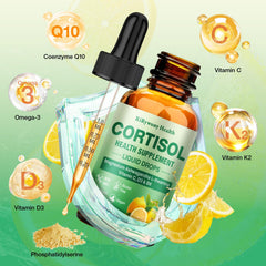 Graphic illustrating cortisol balance for mood, focus, sleep