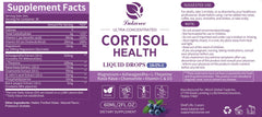 Back view of Cortisol Drops Blueberry bottle