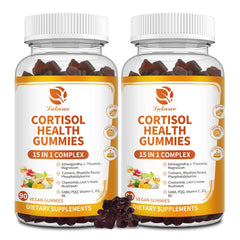 Front view of Cortisol Gummies bottle with 180-count label
