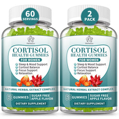Front label of Cortisol Gummies for Women bottle (120 gummies)